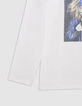 T-shirt blanc coton bio visuel homme-lion garçon-4