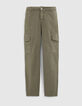 Kaki battle jeans cropped Dames-1