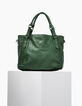 Sac cabas The Artist en cuir vert femme-1