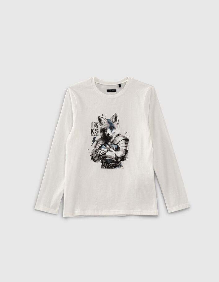 Boys’ off-white knight-fox image T-shirt-2