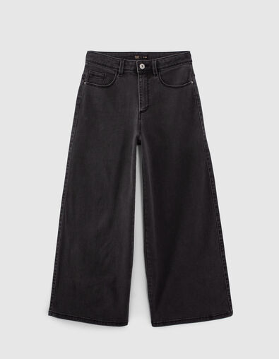 Vaqueros anchos negros delavados cropped niña - IKKS