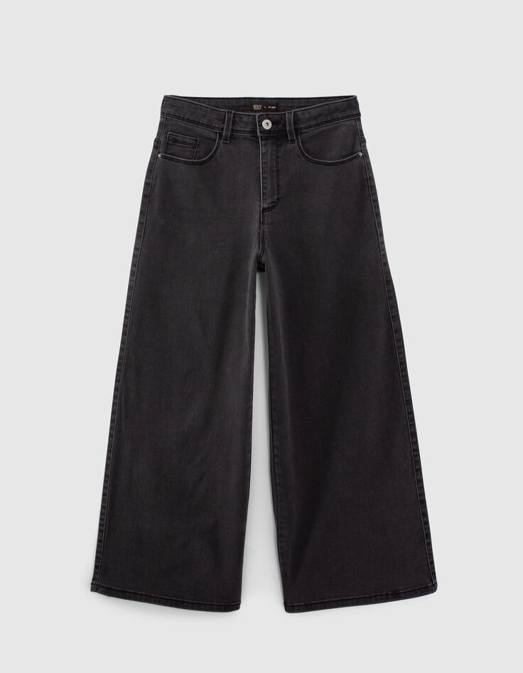 Vaqueros anchos negros delavados cropped niña-1