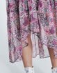 Asymmetrische damesrok in fuchsia gebloemde bandanaprint-4