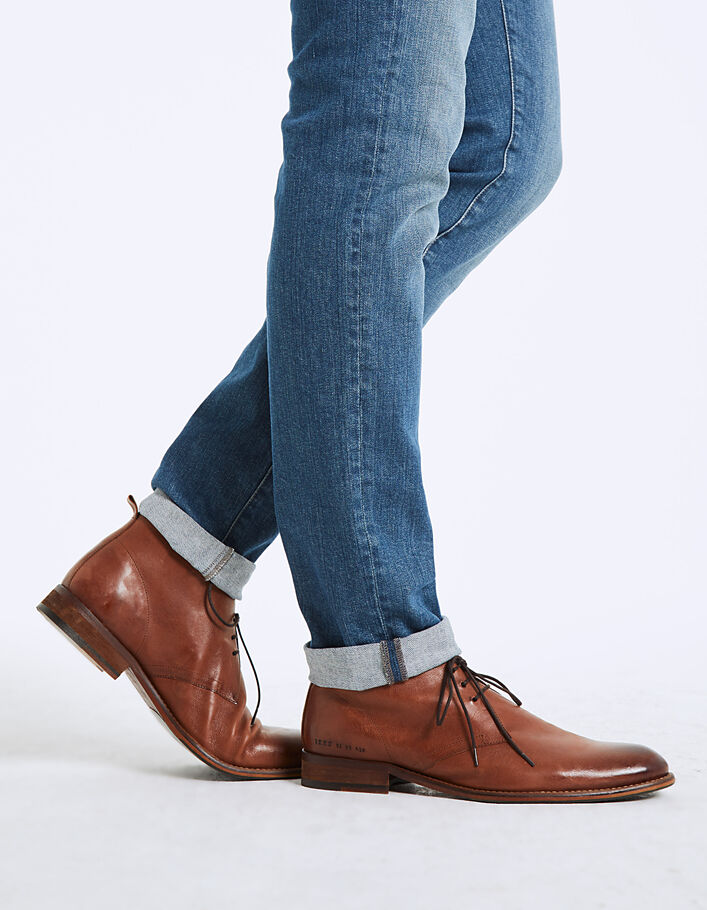 Men’s mink leather with patina Chukka boots - IKKS