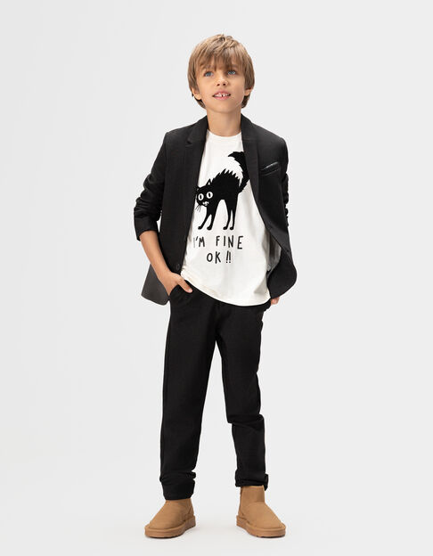 Boys’ black semi-plain occasionwear suit jacket - IKKS