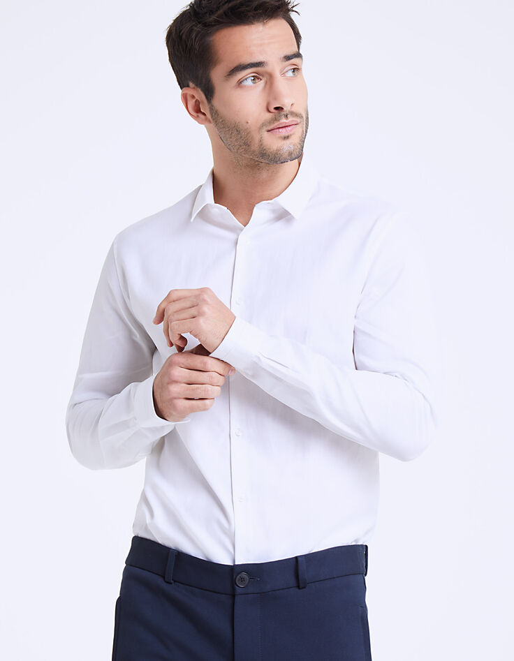Chemise regular blanche anti-tâche Homme-4
