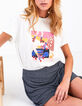 Weißes T-Shirt aus Bio-Baumwolle, Rollschuh-Motiv I.Code -5