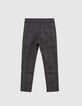 Pantalon gris chiné forme jogging prince-de-galles garçon-3