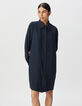 Women’s navy shirt dress, detachable double jewel collar-2