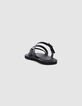 Mules noires cuir brides croisées Homme-3