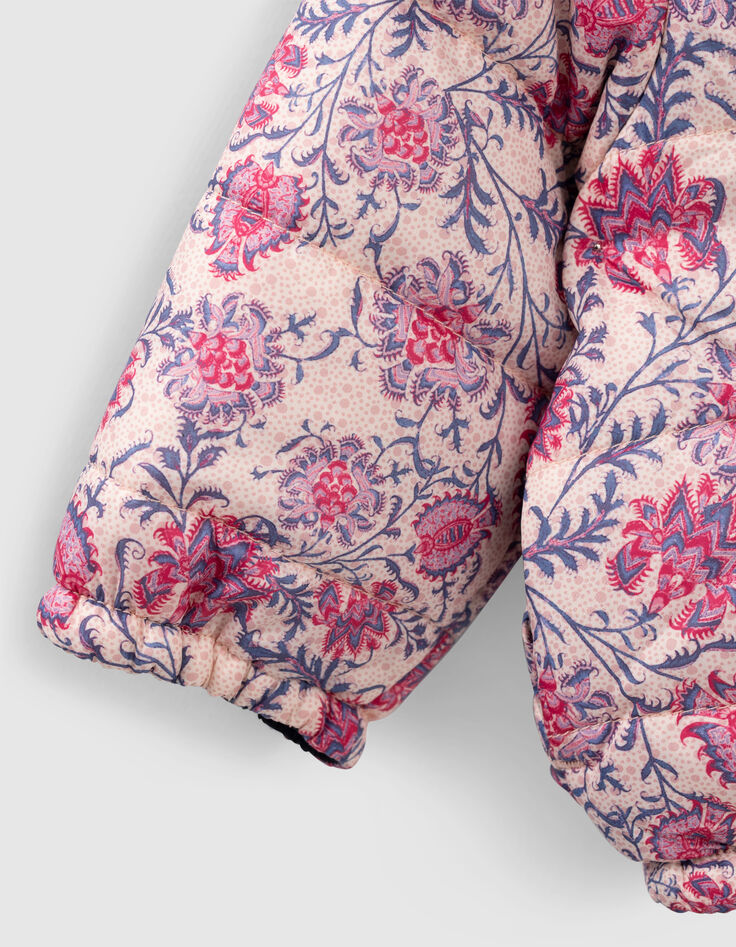 Plumas reversible navy floral cachemira bebé niña-6