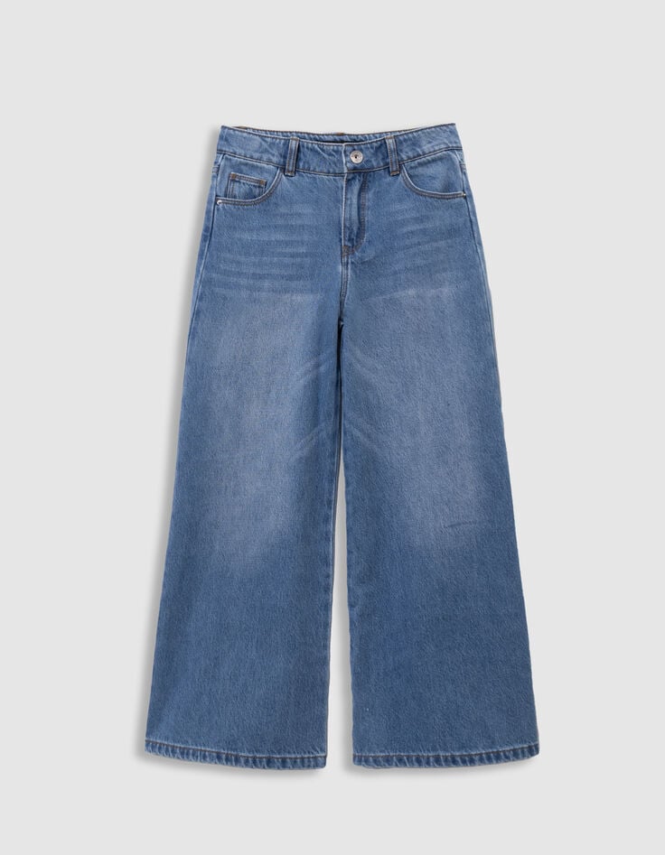 Vaqueros anchos azules cinturón pañuelo leopardo niña-3