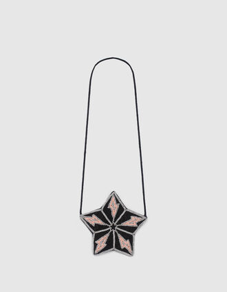 Bolso negro estrella bordado cuentas niña