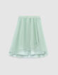 Jupe-tutu midi vert d'eau plissée asymétrique fille-2