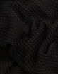 Zwarte kokerjurk ajourtricot midi-lengte Dames-6