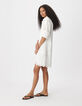 Women's white shirt dress with embroidery-4