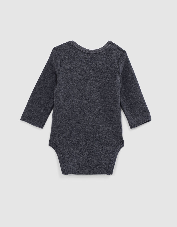 Baby’s grey marl ‘N roses graphic organic cotton bodysuit - IKKS