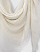 foulard jacquard monogramme  IKKS  blanc cass&eacute; femme -2