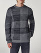 Men&rsquo;s navy checked knit sweater-2