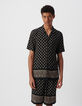 Zwart REGULAR overhemd print Balinese motieven Heren-1