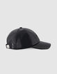Women's tone-on-tone embroidery black cap-6