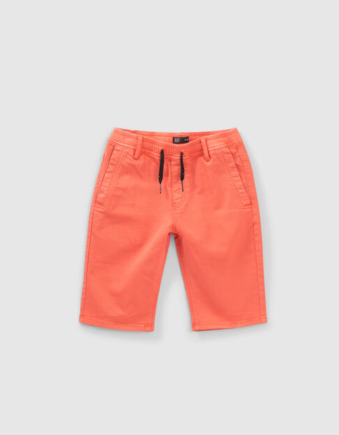 Boys’ dark orange elasticated waist Bermuda shorts - IKKS