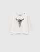 Baby girls’ off-white cow skull T-shirt-1