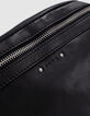 Sac banane 1440 noir cuir matelassé Femme-4
