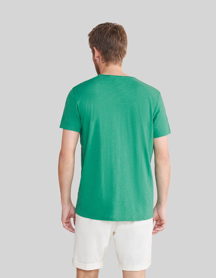 Camiseta L'Essentiel petrol algodón cuello V hombre - IKKS