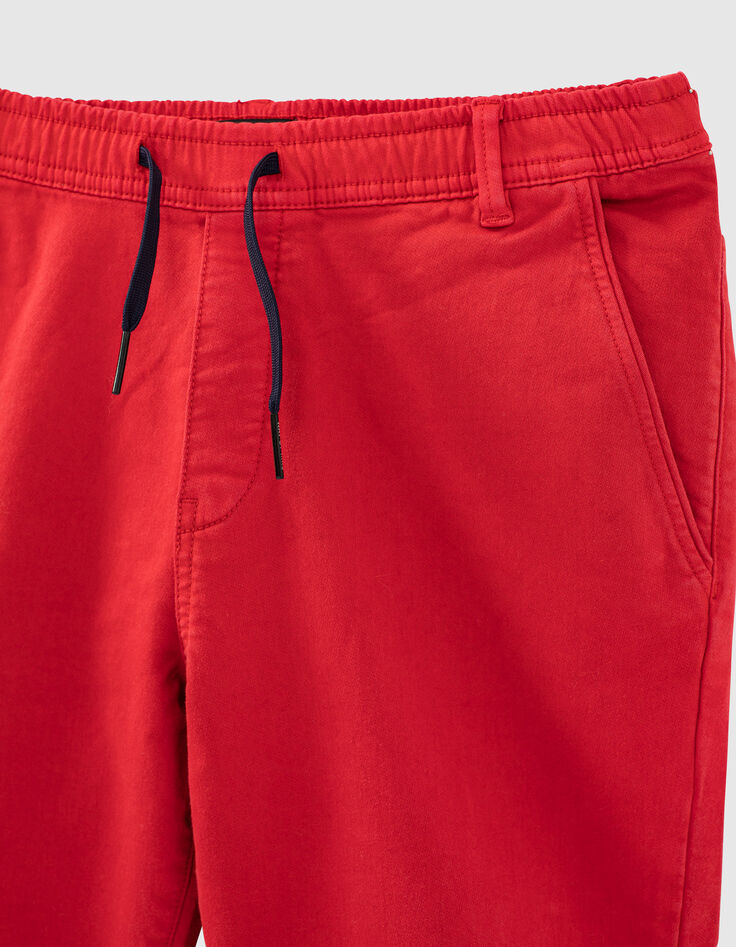 Bermuda rouge moyen à ceinture élastiquée garçon-2