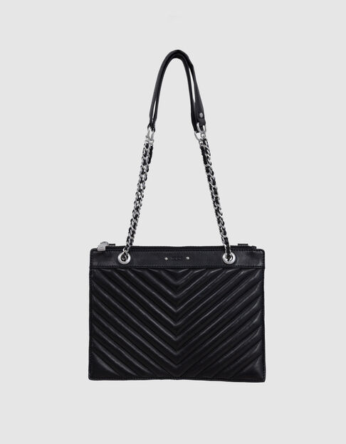 Sac pochette 1440 Reporter noir cuir Femme - IKKS