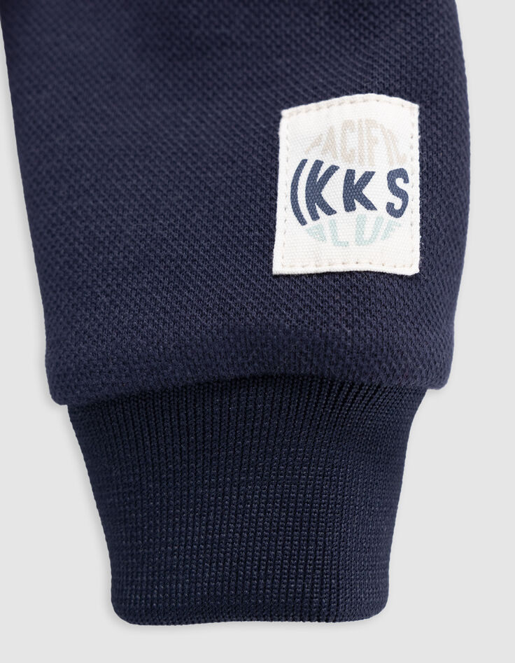Blauw ritsvest met kap babyjongens-7