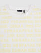 White T-shirt organic cotton deep dye message boy-5