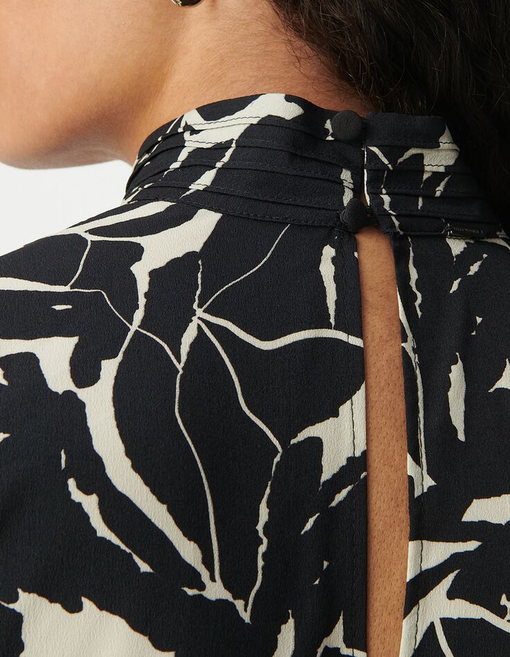 Jurk met zwarte zebrabloemenprint Dames-5
