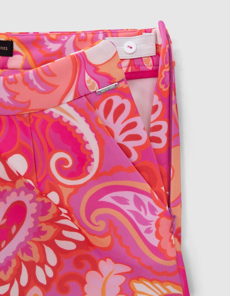 Short rose taille haute imprim&eacute; psych&eacute;d&eacute;lique fille-6