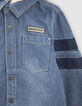 Chemise en jean bleu bio capuche amovible gar&ccedil;on-5