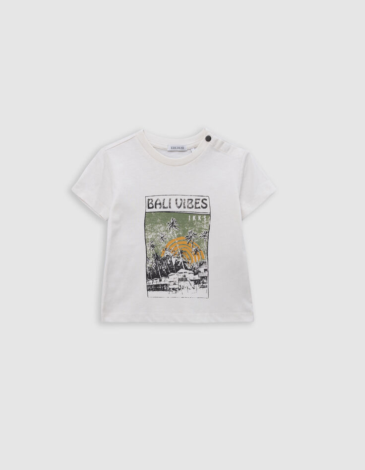 T-shirt gris paysage balinais bébé garçon-1