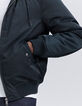 Marineblaue Herrenbomberjacke aus Nylon mit Kapuze-5
