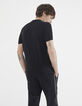 Polo negro de punto fino para hombre-3