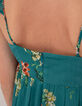 Robe voile recyclé imprimé bouquet de fleurs volants femme-7