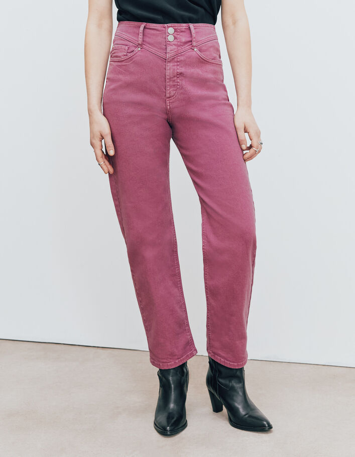 Jean slouchy en coton bio hibiscus mid waist cropped femme-2