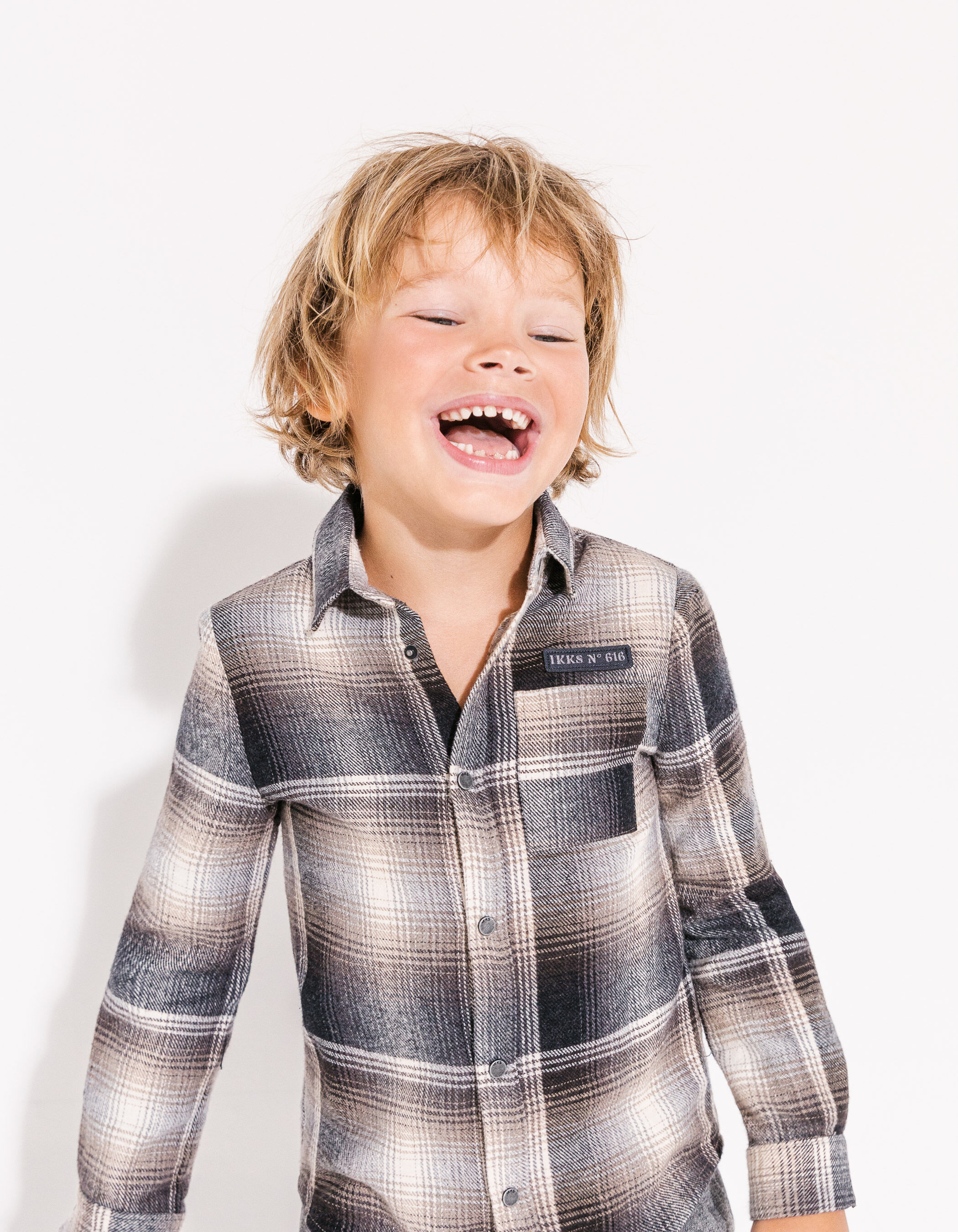 1950's katoen flanel print plaid shirt voor jongens Kleding Jongenskleding Tops & T-shirts Overhemden en buttondowns 