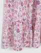 Girls’ off-white long dress with violet flower print-4