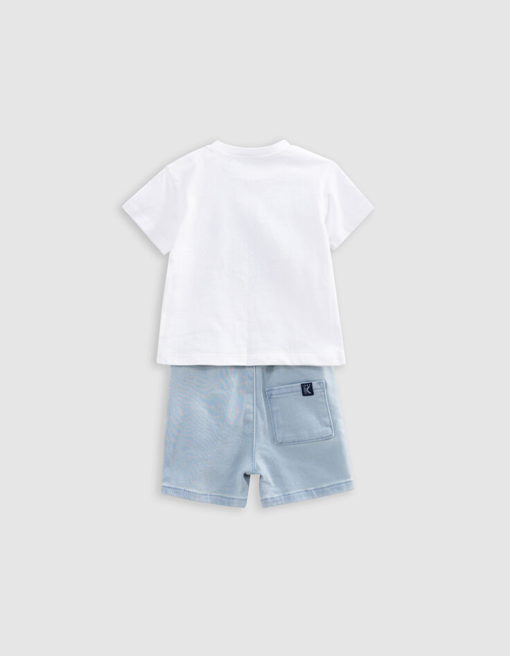 Set blaue Bermuda und weißes T-Shirt, Babyjungen-5