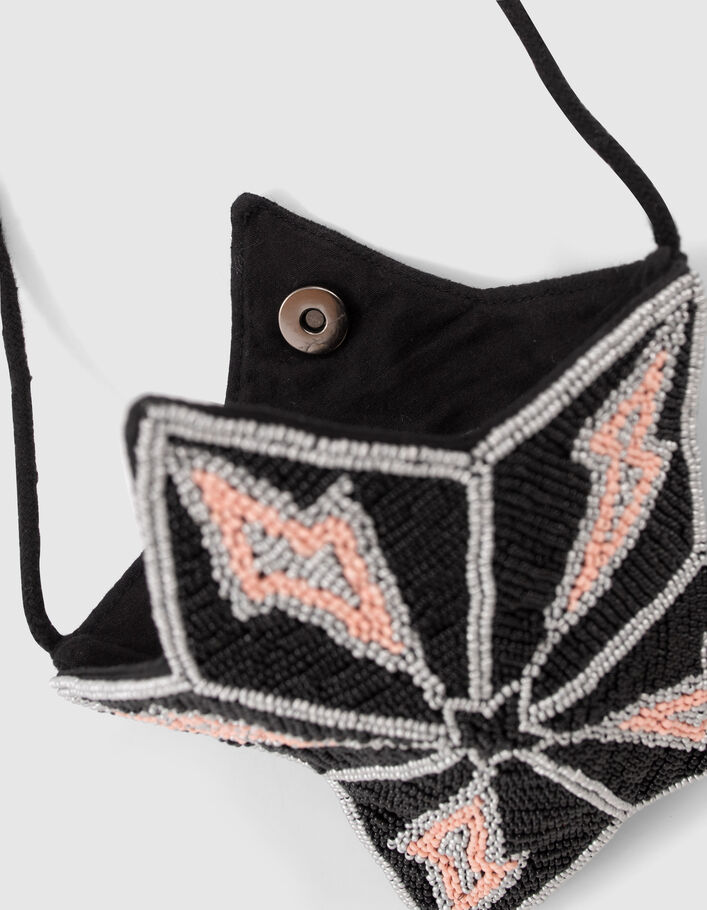 Schwarze, sternförmige Mädchentasche mit Perlenbesatz - IKKS