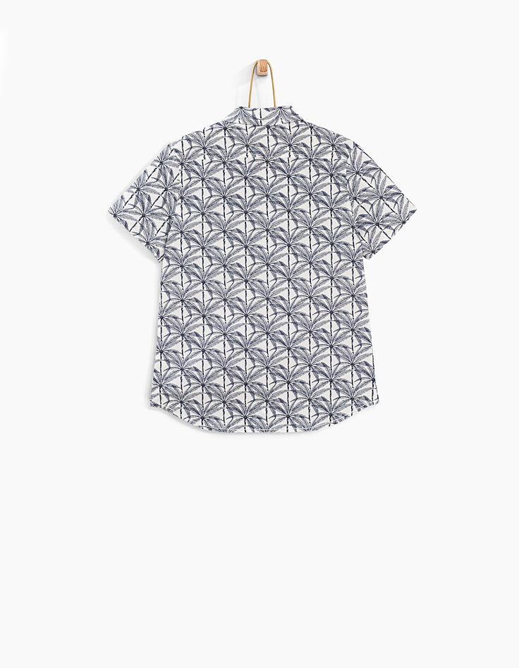 Chemise blanc cassé à imprimé palmiers garçon-3 Chemise blanc cassé à imprimé palmiers garçon-3