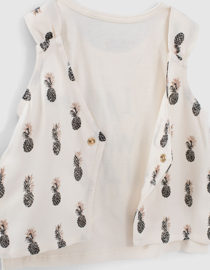 Kittfarbene 2-in-1 Babymädchen-Bluse, Ananas auf Tanktop -5
