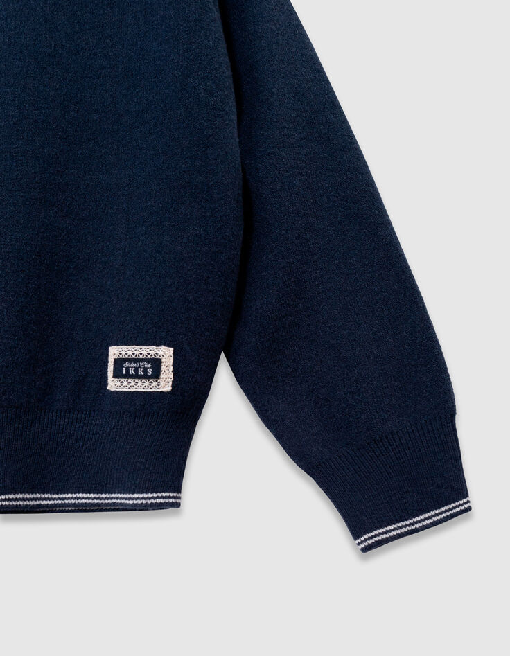 Pull marine tricot col marin fille-5