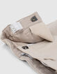 Bermuda chino beige faux-uni bébé garçon-4