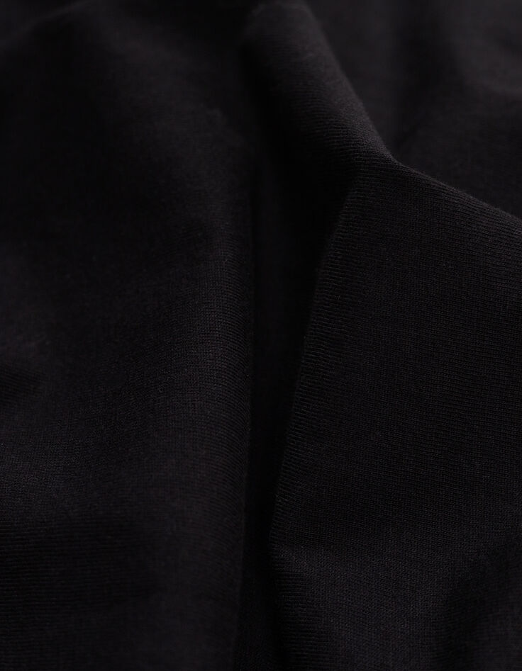 Schwarzes T-Shirt aus Bio-Baumwolle mit Pailletten-Botschaft f&uuml;r Damen-8
